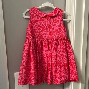 Jacadi Toddler Girl Floral Red Sleeveless Dress